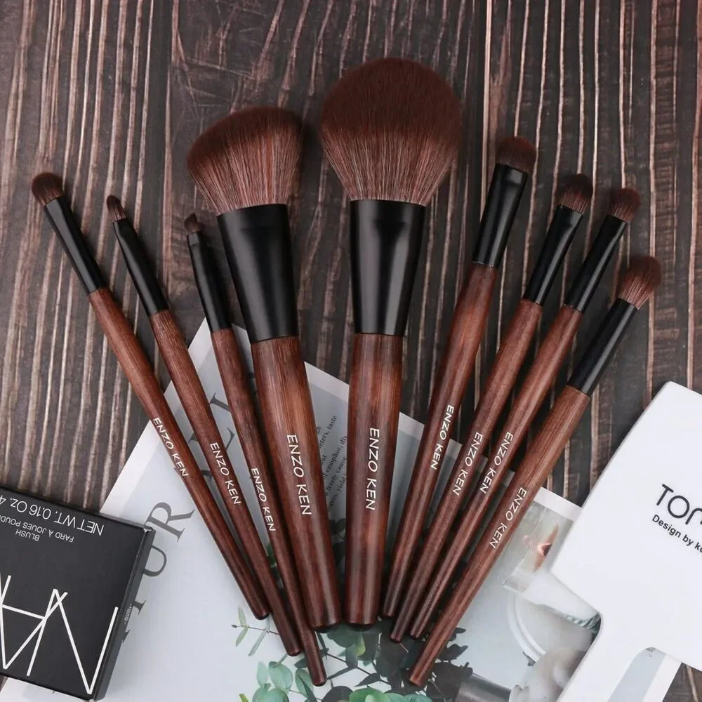 Luxury Enzo Ken Bamboo Cosmetic Professional Makeup Brushes Set